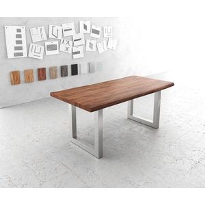 Jídelní stůl Edge 180x90 XL Acacia Brown Stainless Steel Wide obraz