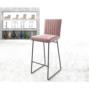 Barová židle Luiga-Flex Velvet Rosé Skid Kovový rám obraz