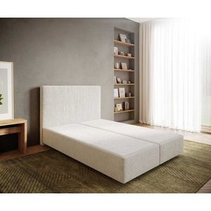 Boxspring postel Dream-Well 140x200 cm bouclé smetanovo-bílá obraz