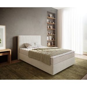 Boxspring postel Dream-Well 120x200 cm bouclé krémově bílá obraz