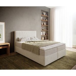 Boxspring postel Dream-Well 140x200 cm bouclé krémově bílá obraz
