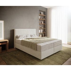 Boxspring postel Dream-Well 160x200 cm bouclé krémově bílá obraz