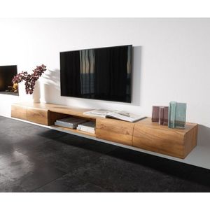 TV stolek Nová 240 cm přírodní akácie 4 dvířka 1 přihrádka obraz