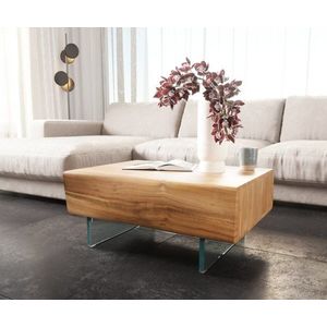 Konferenční stolek Nová 80x60x38 cm přírodní akácie 2 zásuvky obraz