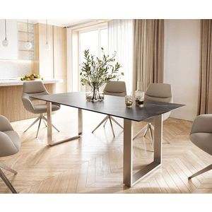 Jídelní stůl Edge 200x100 cm keramika Laminam® Noir Desir hnědá obraz