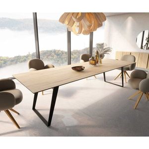 Jídelní stůl Edge 300x100 keramika Laminam® Sabbia kovová obraz