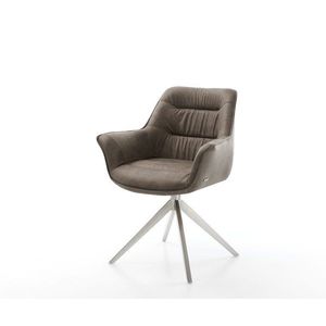 Jídelní židle Kaira-Flex taupe vintage křížová podnož široká obraz