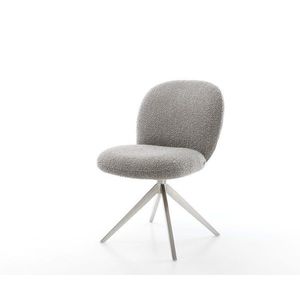 Jídelní židle Nube-Flex bouclé stříbrno-šedá křížová podnož obraz