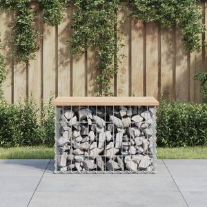 Zahradní lavice gabionový design 63x44x42 cm masivní borovice obraz