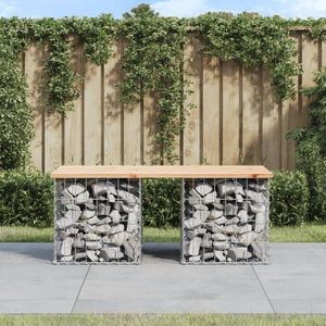 Zahradní lavice gabionový design 103x44x42 cm masivní borovice obraz