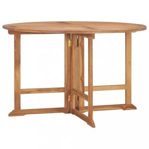 Skládací zahradní jídelní stůl Ø 110 x 75 cm masivní teak obraz
