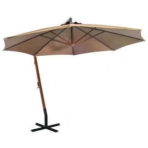 Závěsný slunečník s dřevěnou tyčí Ø 350 cm Dekorhome obraz
