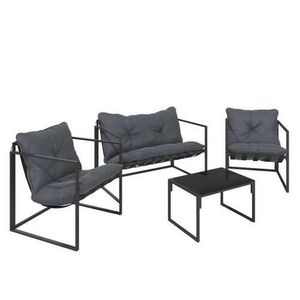 Ambia Garden ZAHRADNÍ JÍDELNÍ SET 4dílné, kov, sklo, textil obraz