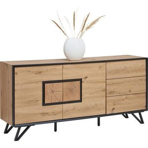 XXXL ŠIROKÁ KOMODA, černá, barvy dubu, 160/75/40 cm obraz