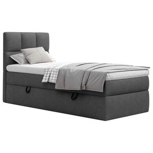 MID.YOU AMERICKÁ POSTEL, 90/200 cm, dřevo, textil, kompozitní dřevo, antracitová obraz