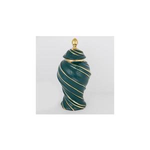 Eurolamp Keramická váza 41x20 cm zlatá/zelená obraz
