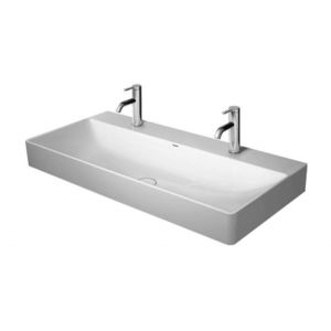 DURAVIT DuraSquare Dvojumyvadlo nábytkové 100x47 cm, bez přepadu, 2 otvory pro baterie, DuraCeram, bílá 2353100072 obraz