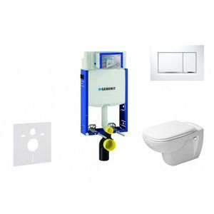 GEBERIT Kombifix Modul pro závěsné WC s tlačítkem Sigma30, bílá/lesklý chrom + Duravit D-Code WC a sedátko, Rimless, SoftClose 110.302.00.5 NH5 obraz
