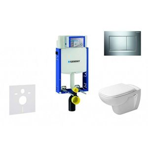 GEBERIT Kombifix Modul pro závěsné WC s tlačítkem Sigma30, lesklý chrom/chrom mat + Duravit D-Code WC a sedátko, Rimless, SoftClose 110.302.00.5 NH6 obraz