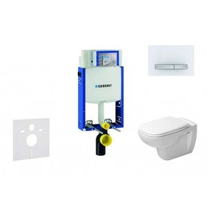 GEBERIT Kombifix Modul pro závěsné WC s tlačítkem Sigma50, alpská bílá + Duravit D-Code WC a sedátko, Rimless, SoftClose 110.302.00.5 NH8 obraz