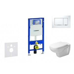 GEBERIT Duofix Modul pro závěsné WC s tlačítkem Sigma30, bílá/lesklý chrom + Duravit D-Code WC a sedátko, Rimless, SoftClose 111.300.00.5 NH5 obraz