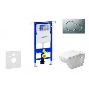GEBERIT Duofix Modul pro závěsné WC s tlačítkem Sigma01, matný chrom + Duravit D-Code WC a sedátko, Rimless, SoftClose 111.355.00.5 NH3 obraz
