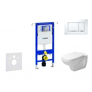 GEBERIT Duofix Modul pro závěsné WC s tlačítkem Sigma30, bílá/lesklý chrom + Duravit D-Code WC a sedátko, Rimless, SoftClose 111.355.00.5 NH5 obraz