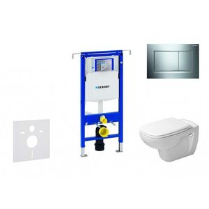 GEBERIT Duofix Modul pro závěsné WC s tlačítkem Sigma30, lesklý chrom/chrom mat + Duravit D-Code WC a sedátko, Rimless, SoftClose 111.355.00.5 NH6 obraz