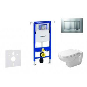 GEBERIT Duofix Modul pro závěsné WC s tlačítkem Sigma30, matný chrom/chrom + Duravit D-Code WC a sedátko, Rimless, SoftClose 111.355.00.5 NH7 obraz