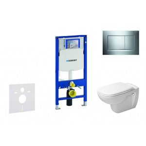GEBERIT Duofix Modul pro závěsné WC s tlačítkem Sigma30, lesklý chrom/chrom mat + Duravit D-Code WC a sedátko, Rimless, SoftClose 111.300.00.5 NH6 obraz