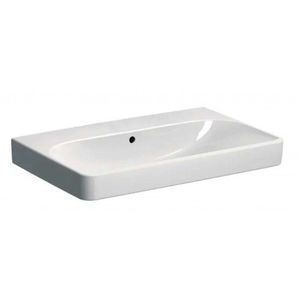 GEBERIT Smyle Square Umyvadlo 75x48x17 cm, s přepadem, bez otvoru pro baterii, bílá 500.249.00.2 obraz