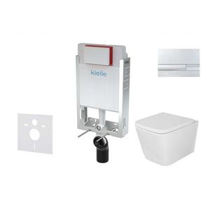 Kielle Genesis Set předstěnové instalace, klozetu Arkas I, sedátka softclose a tlačítka Gemini I, chrom 30505SZ02 obraz