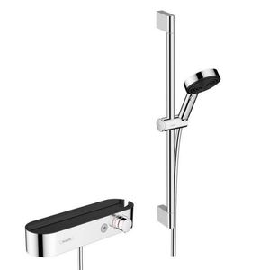 HANSGROHE Pulsify Select Sprchový set Relaxation s termostatem, 3 proudy, s tyčí 65 cm, chrom 24260000 obraz