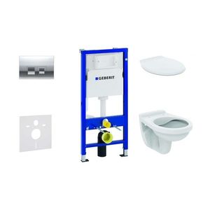 GEBERIT Duofix Set předstěnové instalace, klozet Alpha se sedátkem, tlačítko Delta35, lesklý chrom 458.103.00.1 NR5 obraz