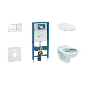 GEBERIT Duofix Set předstěnové instalace, klozet Alpha se sedátkem, tlačítko Sigma30, bílá/chrom 111.300.00.5 NR5 obraz