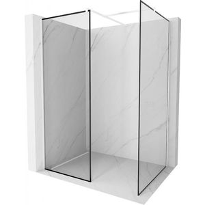 MEXEN/S Kioto Sprchová zástěna Walk-in 90 x 90 cm, černý vzor, bílá 800-090-202-20-70-090 obraz