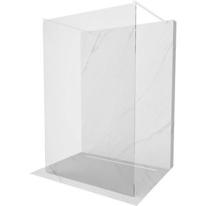 MEXEN/S Kioto Sprchová zástěna WALK-IN volněstojící 105 x 200, transparent 8 mm, bílá 800-105-002-20-00 obraz