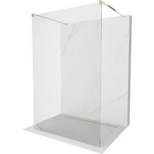 MEXEN/S Kioto Sprchová zástěna WALK-IN volněstojící 105 x 200, transparent 8 mm, zlatá 800-105-002-50-00 obraz