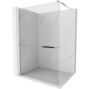 MEXEN/S Kioto+ Sprchová zástěna WALK-IN s poličkou a držákem ručníků 105 x 200, transparent, chrom 800-105-121-01-00 obraz