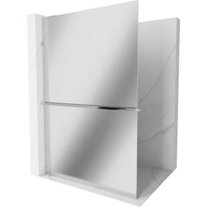 MEXEN/S Kioto+ L Sprchová zástěna WALK-IN s poličkou a držákem ručníků 120 x 200 cm, zrcadlová, chrom 800-120-123-01-50 obraz