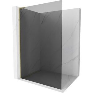 MEXEN/S Kioto L Sprchová zástěna WALK-IN 100 x 200, grafit, zlatá 800-100-103-50-40 obraz
