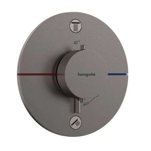 HANSGROHE ShowerSelect Comfort Termostatická baterie pod omítku, pro 2 spotřebiče, kartáčovaný černý chrom 15554340 obraz