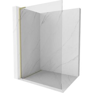 MEXEN/S Kioto L Sprchová zástěna WALK-IN 105 x 200, transparent, zlatá kartáčovaná 800-105-103-55-00 obraz
