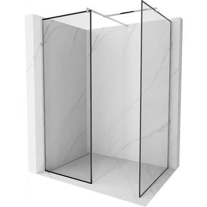 MEXEN/S Kioto Sprchová zástěna Walk-in 90 x 90 cm, černý vzor, chrom 800-090-202-01-70-090 obraz