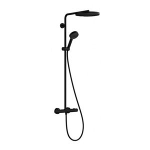 HANSGROHE Pulsify S Puro Sprchový set s termostatem, průměr 26 cm, 3 proudy, matná černá 24236670 obraz