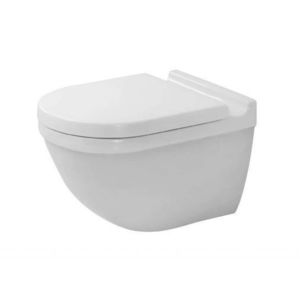 DURAVIT Starck 3 Závěsné WC se sedátkem SoftClose, Rimless, s WonderGliss, bílá 45270900A11 obraz