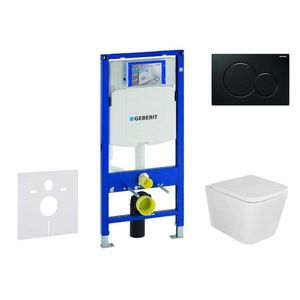 GEBERIT Duofix Set předstěnové instalace, klozetu Arkas I sedátka softclose, tlačítko Sigma01, černá SANI11CA5123 obraz