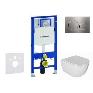 GEBERIT Duofix Set předstěnové instalace, klozetu Oudee a sedátka softclose, tlačítko Sigma20, nerez SANI11CA6101 obraz