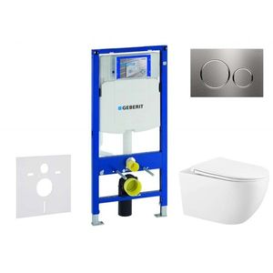GEBERIT Duofix Set předstěnové instalace, klozetu Gaia a sedátka softclose, tlačítko Sigma20, nerez SANI11CA6102 obraz