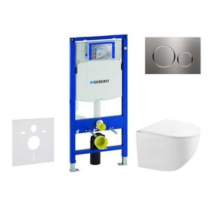 GEBERIT Duofix Set předstěnové instalace, kompaktního klozetu Gaia a sedátka softclose, tlačítko Sigma20, nerez SANI11CA6104 obraz
